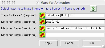 Animation map selection window