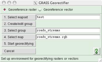 Georectify workflow menu