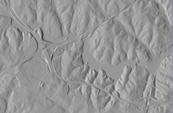 GRASS r.shaded.relief result (subset)